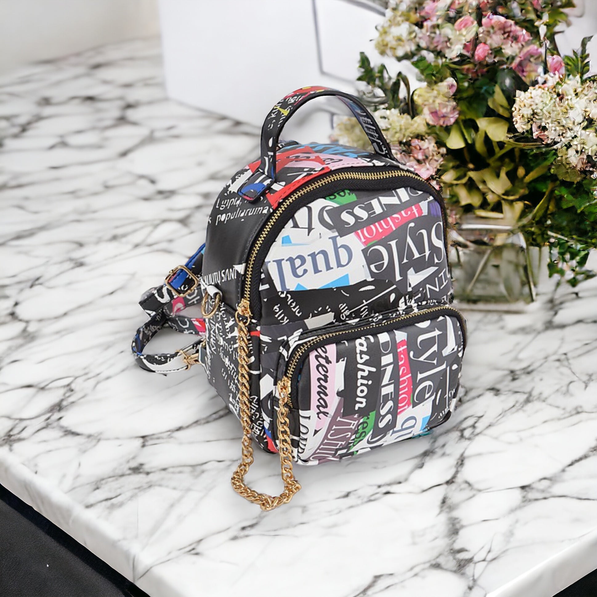 female flashy name brand mini backpacks Styled Mini Backpack – Queen Sheek Creations