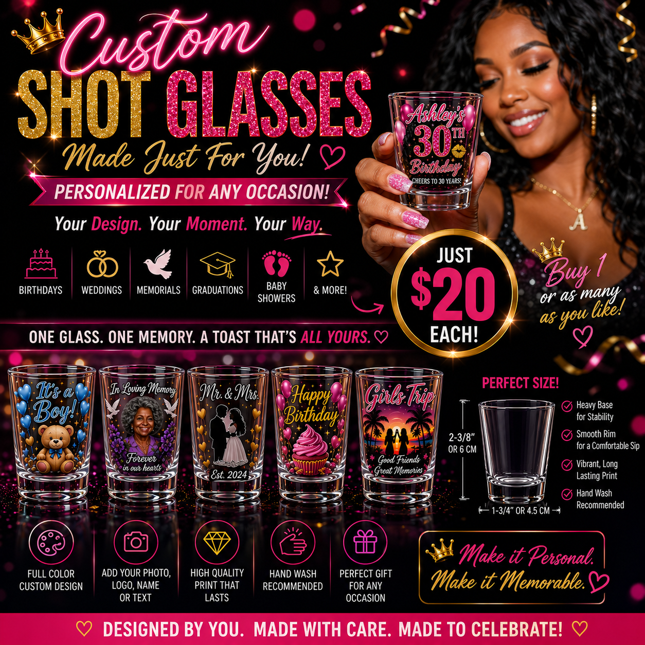 Custom Shot Glasses (Single)