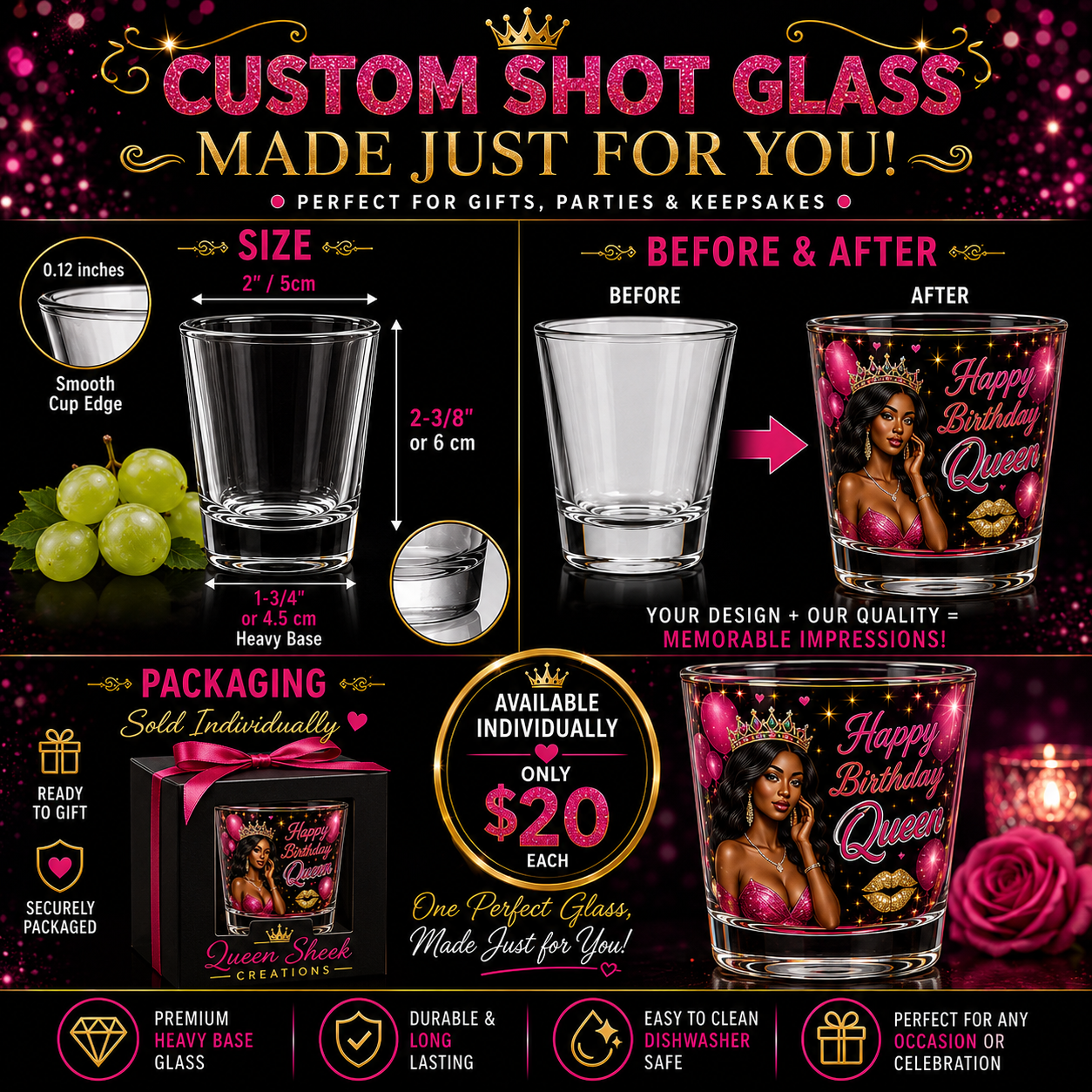 Custom Shot Glasses (Single)