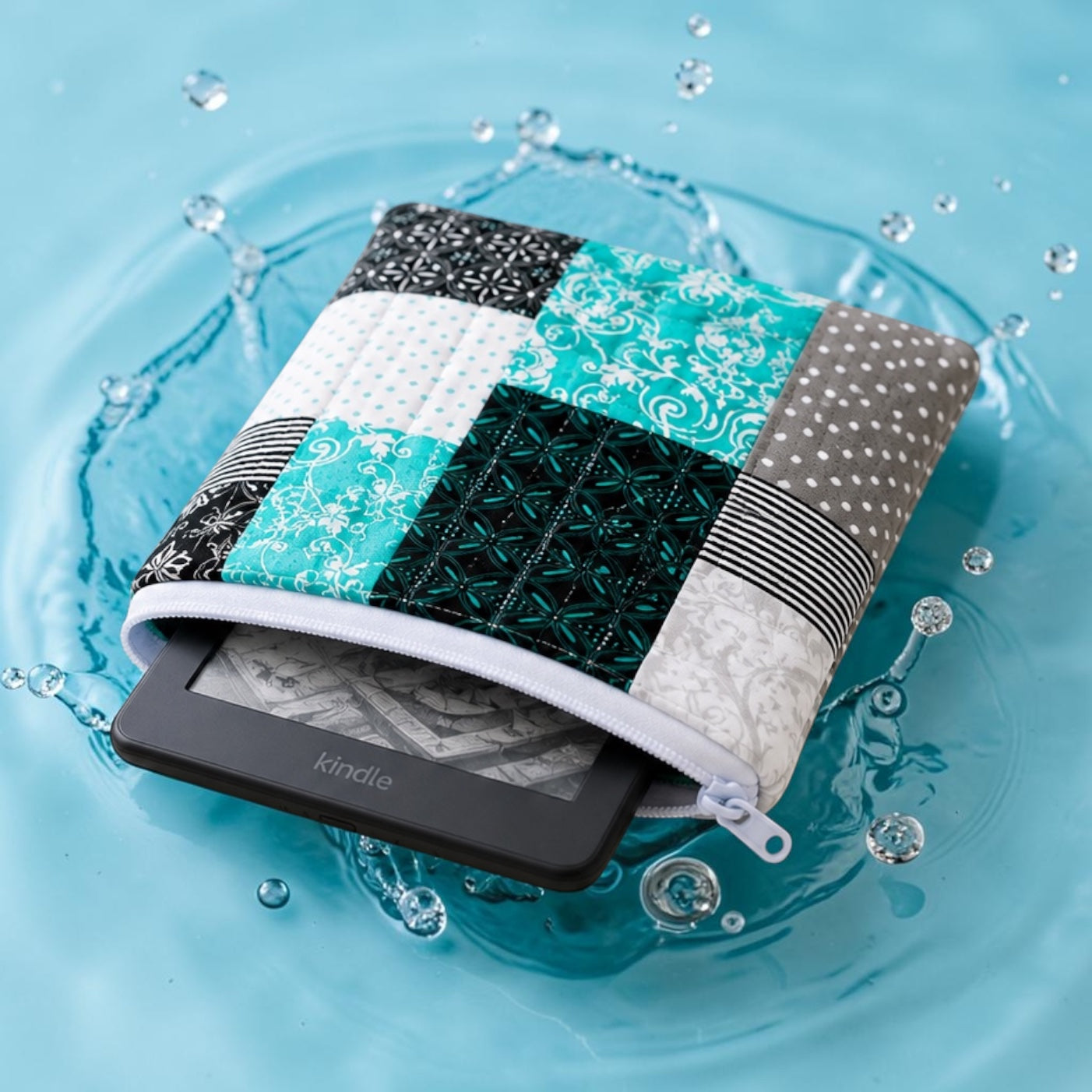 Aqua Haven Patchwork Kindle E-Reader / BookSleeves