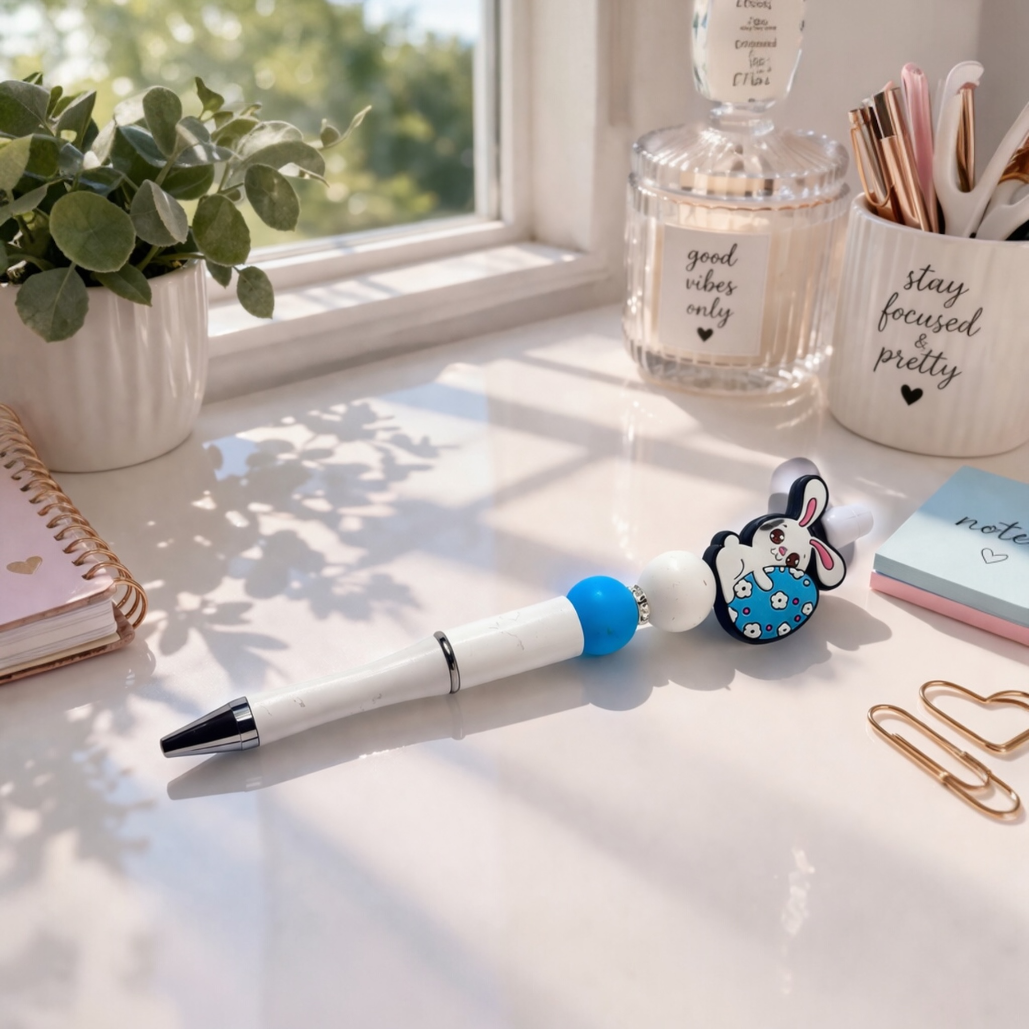 Bunny Charm Beaded Pen
