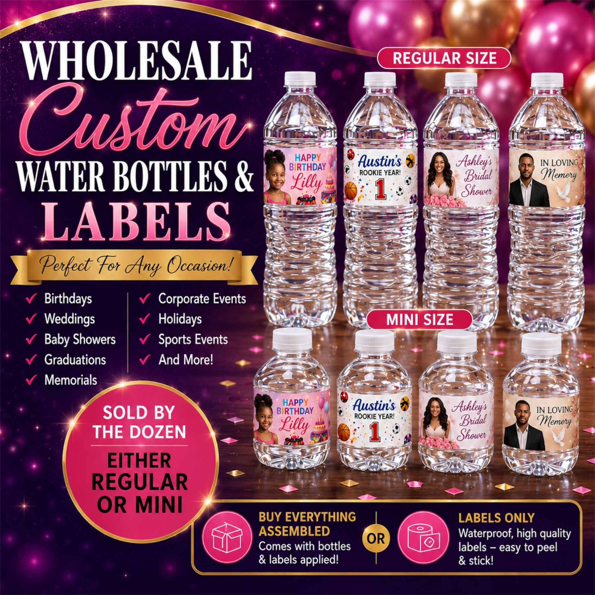 Custom Water bottles & Labels