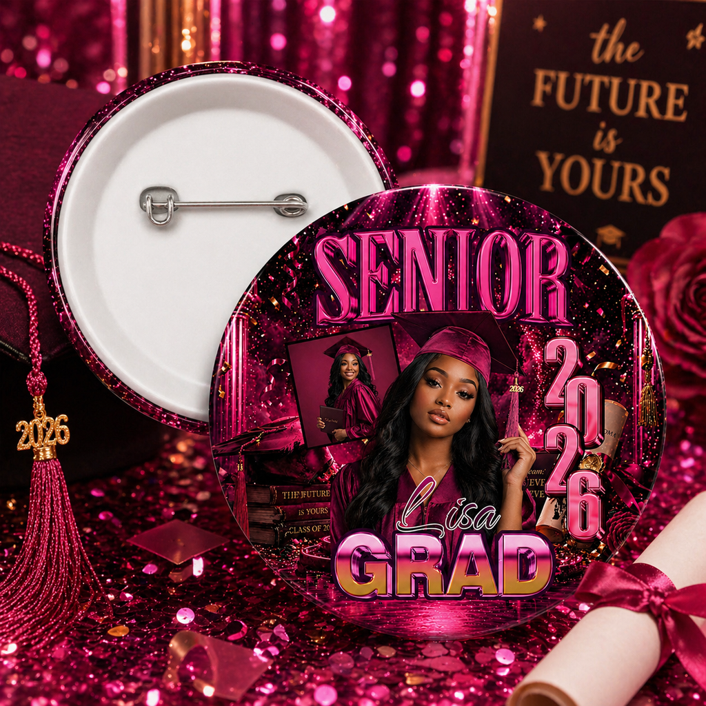 Custom Graduation Photo Buttons Pins