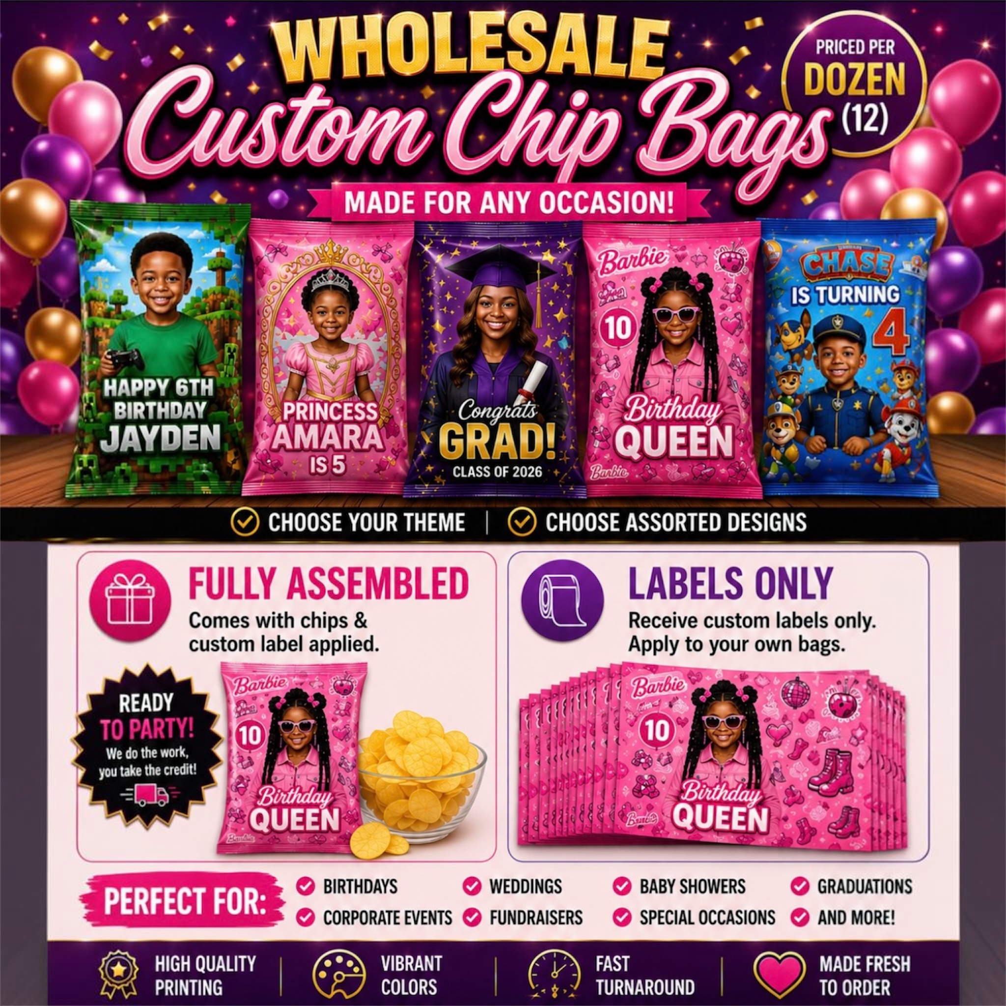 Custom Chip Bags & Labels