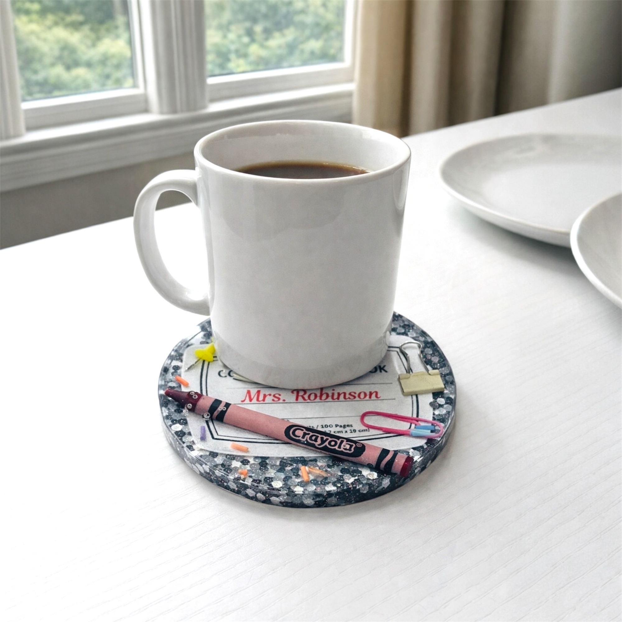 Custom Teacher Composition Epoxy Coasters