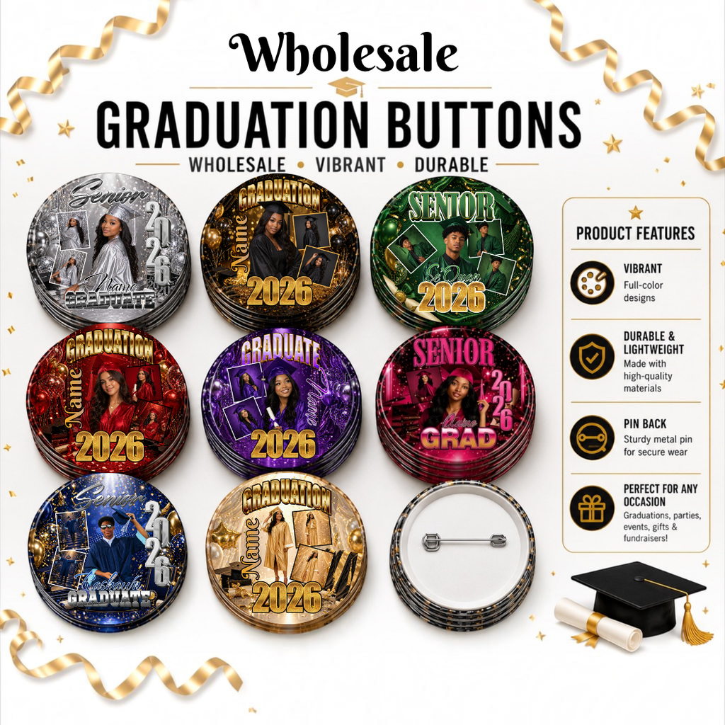 Custom Graduation Photo Buttons (wholesale)