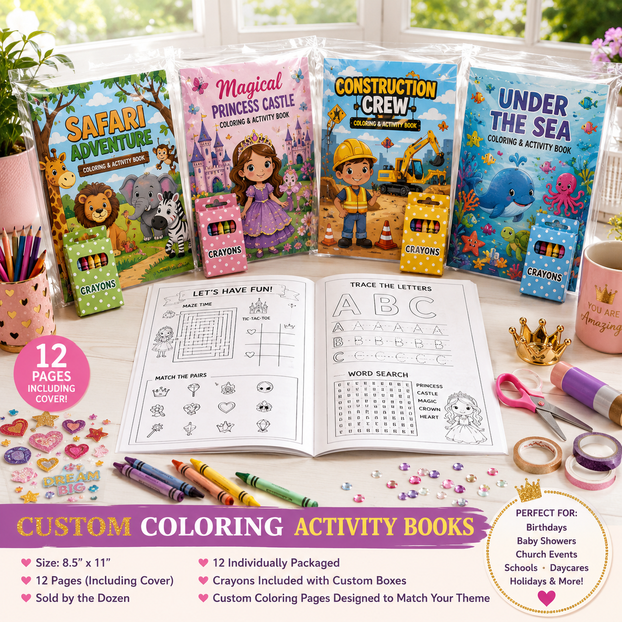 Custom Coloring Activity Book (Wholesale)