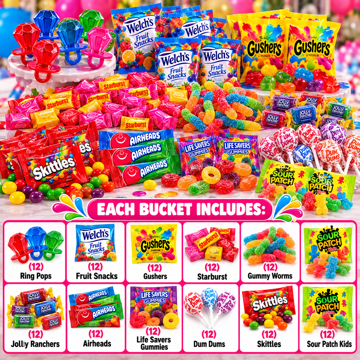 Custom Fruity Sweet Buckets (Wholesale)