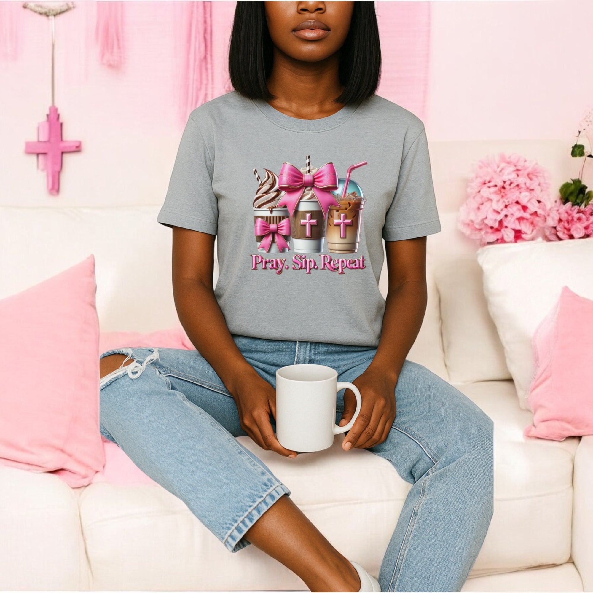 Pray. Sip. Repeat. Tshirts