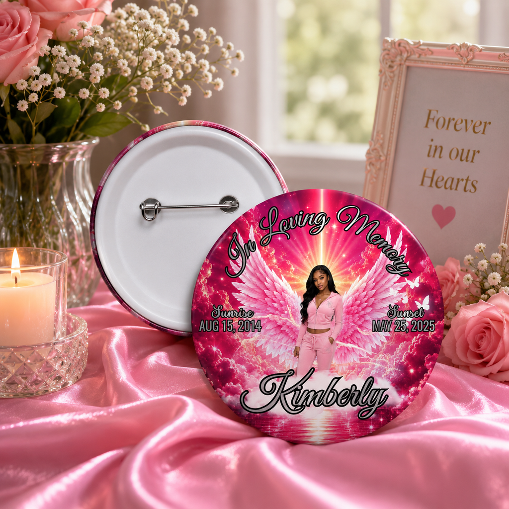 Custom Memorial Photo Button Pins