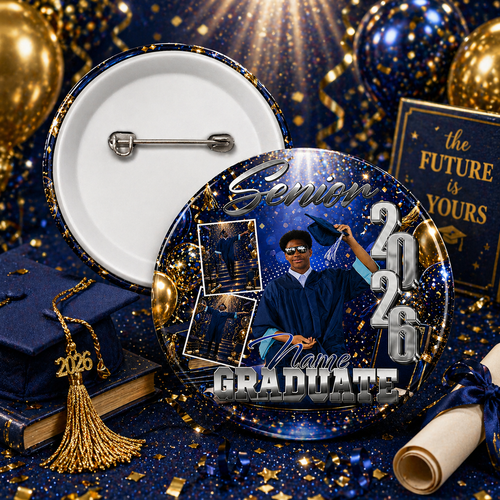 Custom Graduation Photo Buttons Pins