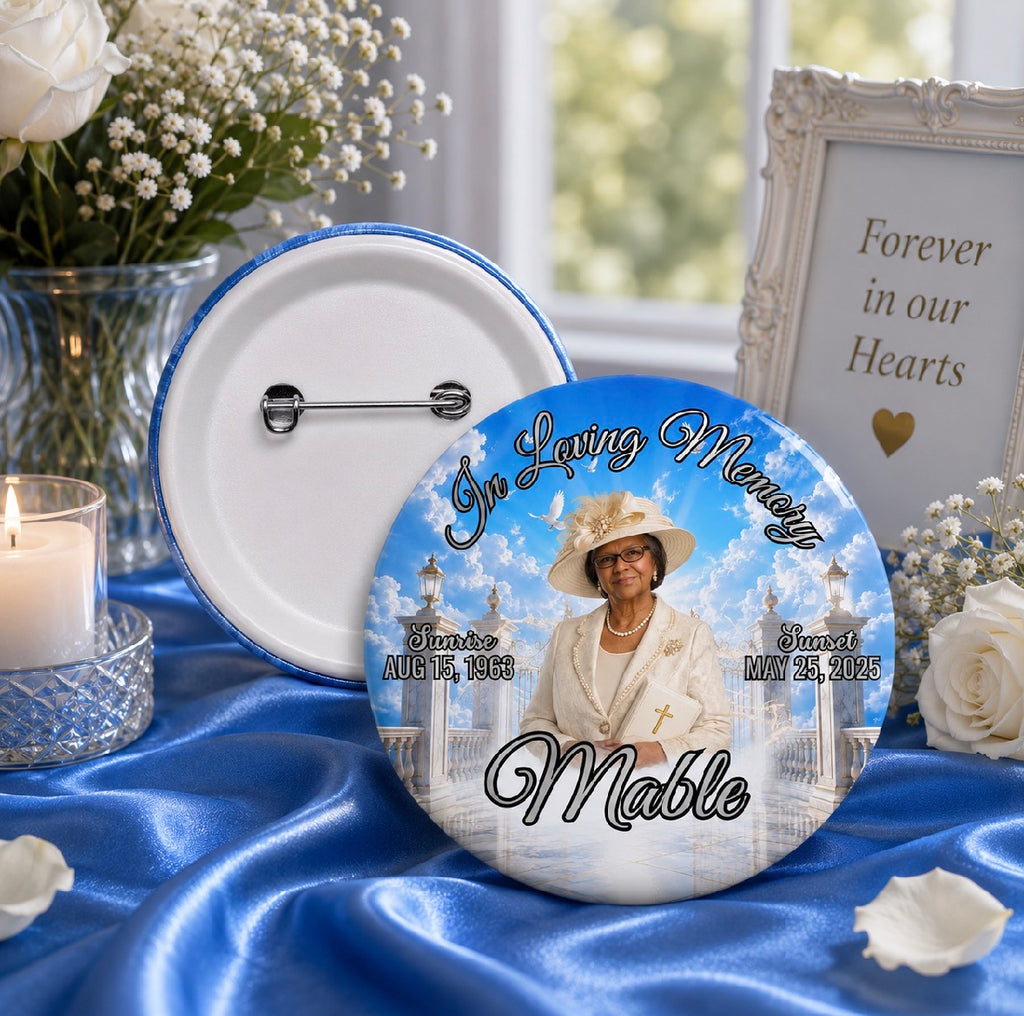 Custom Memorial Photo Buttons (Wholesale)