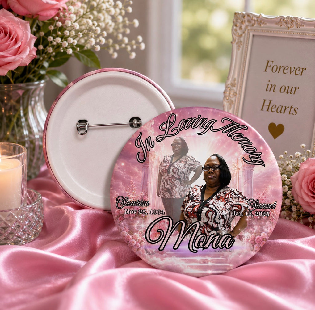 Custom Memorial Photo Buttons (Wholesale)