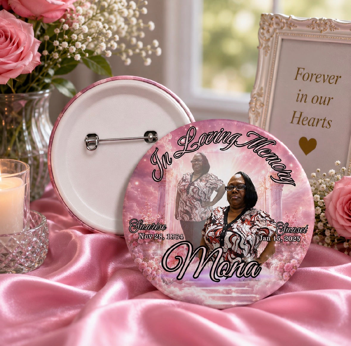 Custom Memorial Photo Buttons (Wholesale)