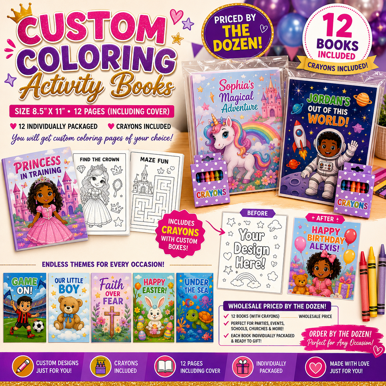 Custom Coloring Activity Book (Wholesale)
