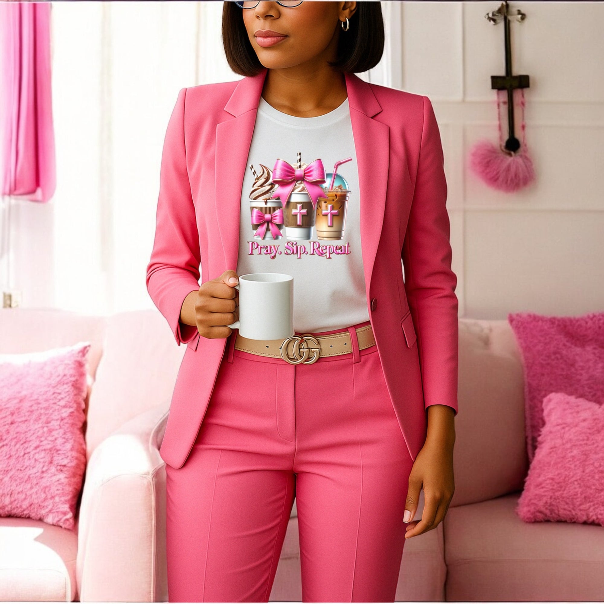 Pray. Sip. Repeat. Tshirts