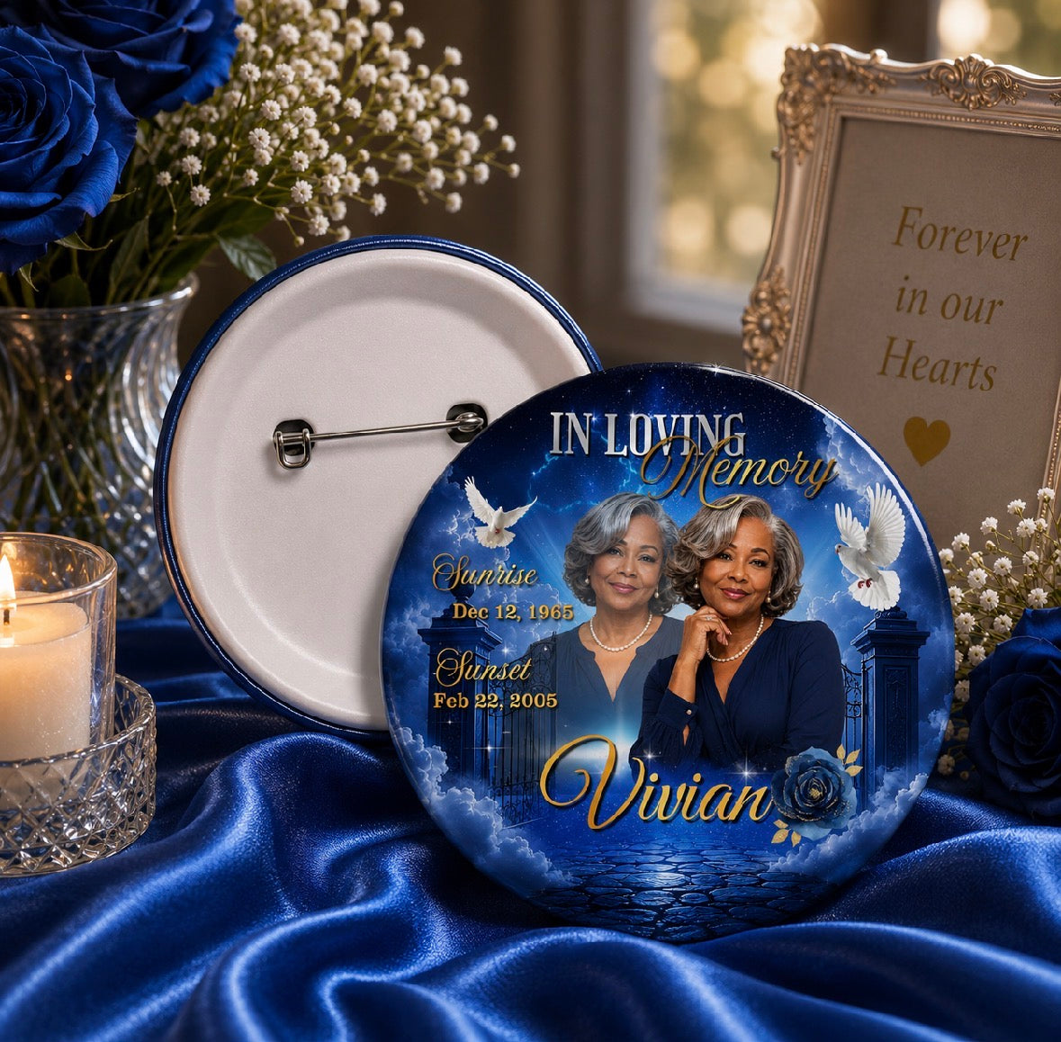 Custom Memorial Photo Buttons (Wholesale)