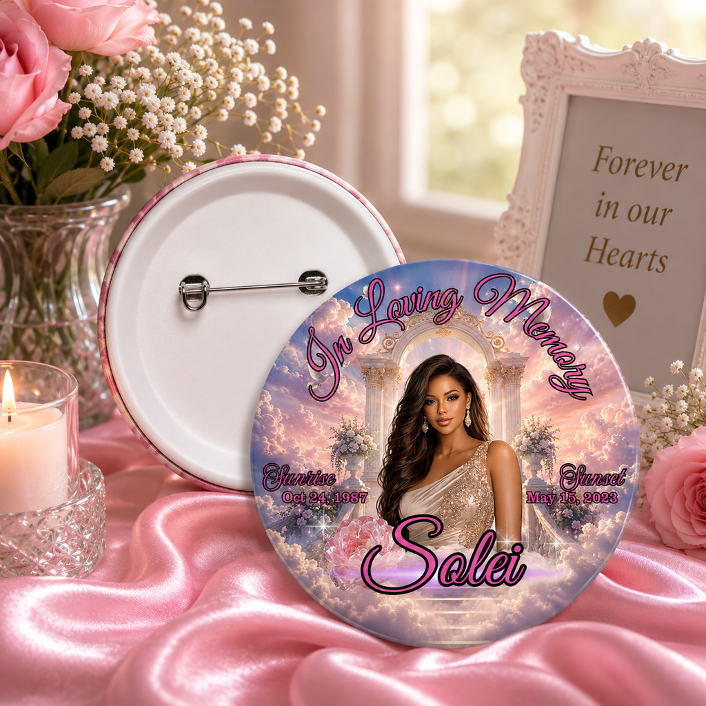 Custom Memorial Photo Button Pins