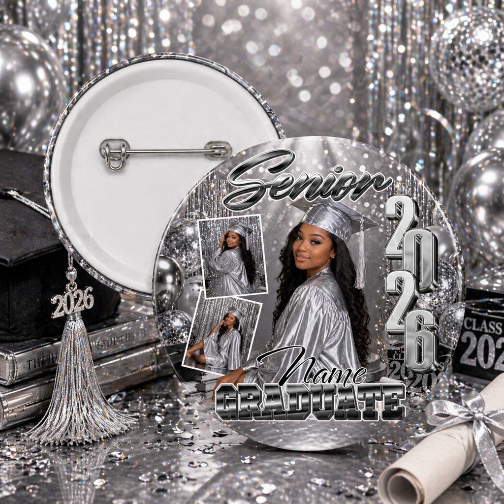 Custom Graduation Photo Buttons Pins