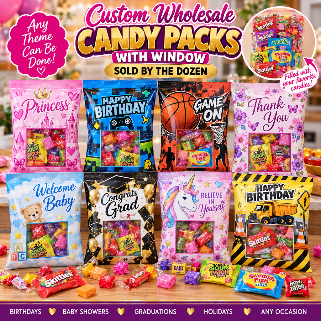 Custom Candy pack with window (wholesale)