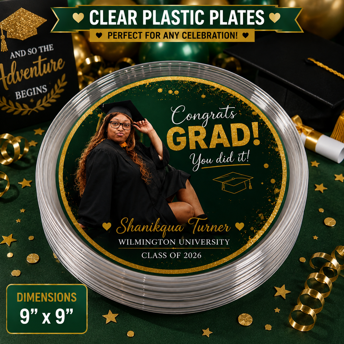 Custom Clear Plastic Party Plates (Wholesale)