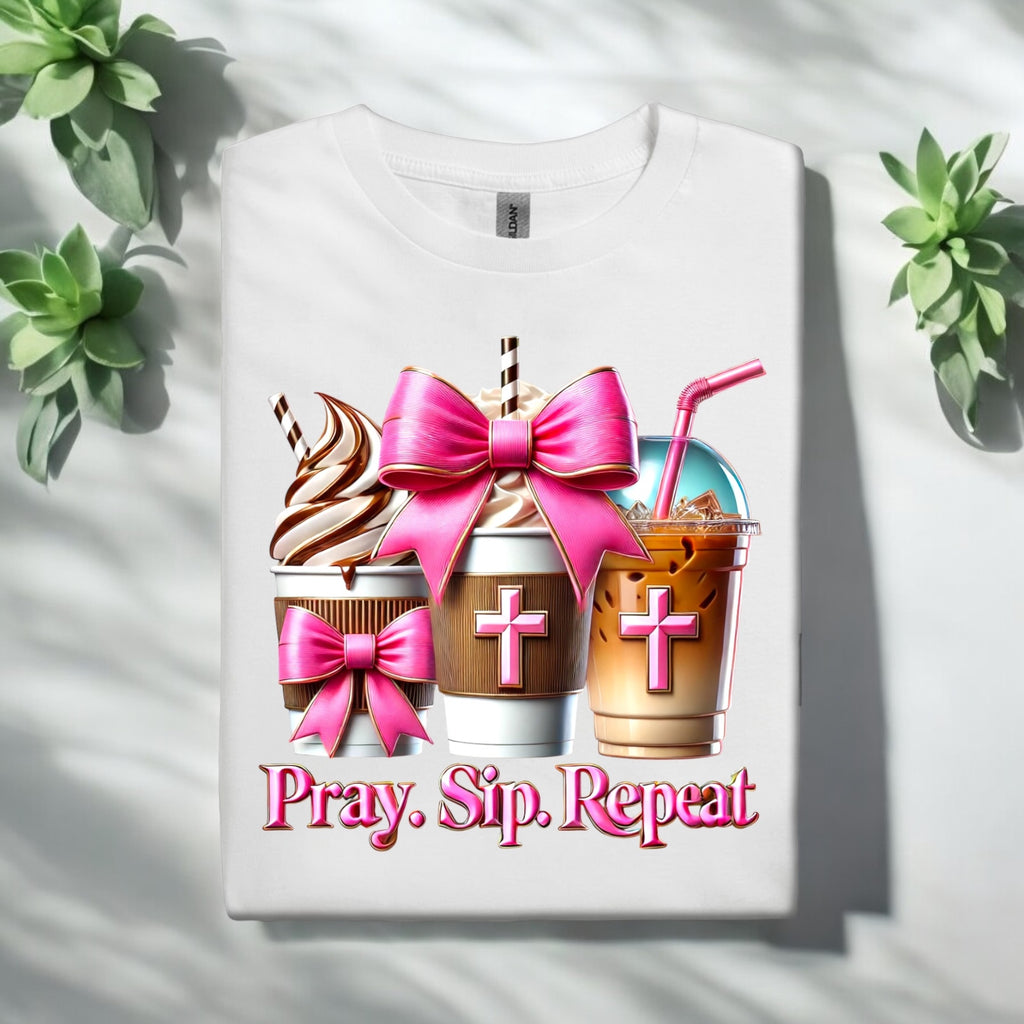 Pray. Sip. Repeat. Tshirts