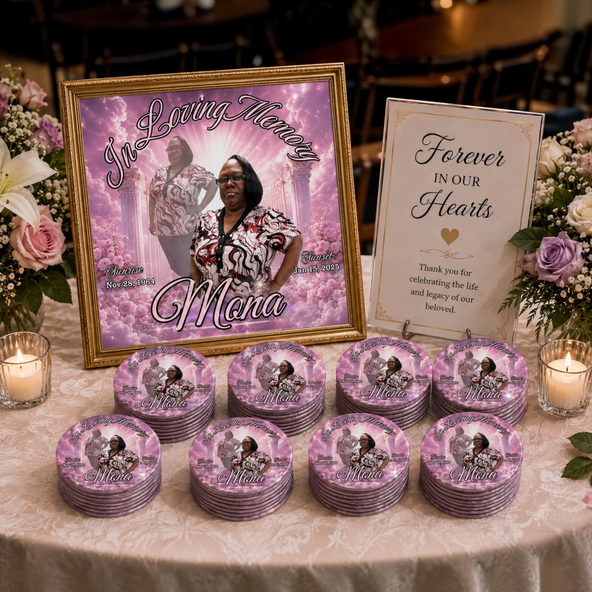 Custom Memorial Photo Buttons (Wholesale)