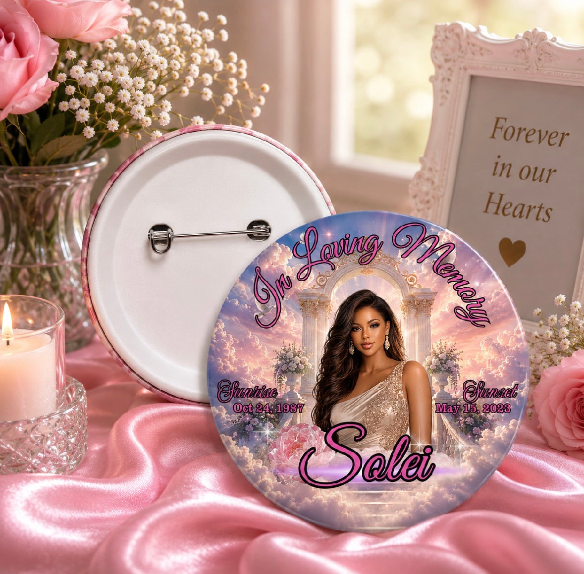 Custom Memorial Photo Buttons (Wholesale)