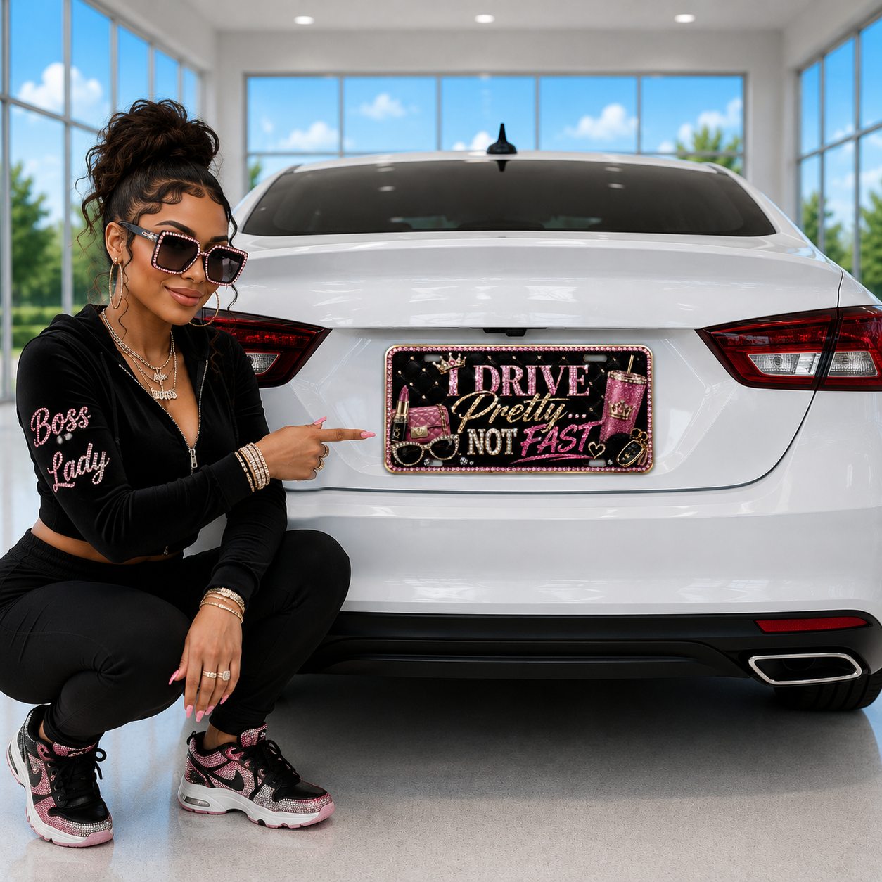 I Drive Pretty Not Fast License Plate