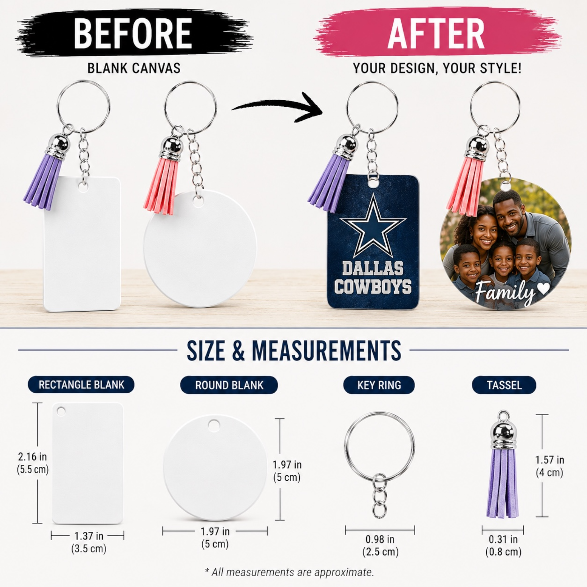 Custom Photo Keychains (Single)