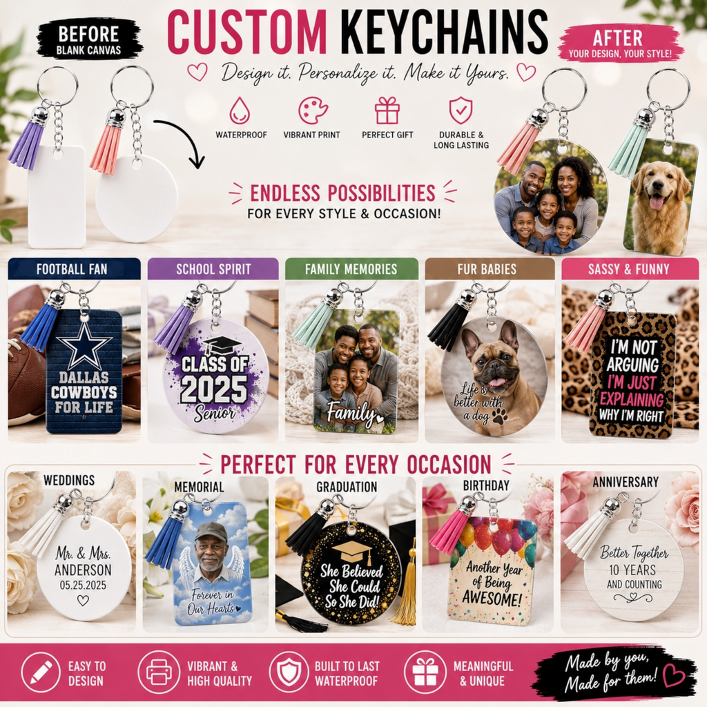 Custom Photo Keychains (Single)