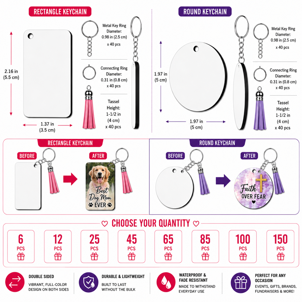 Custom Photo Keychains (Wholesale)