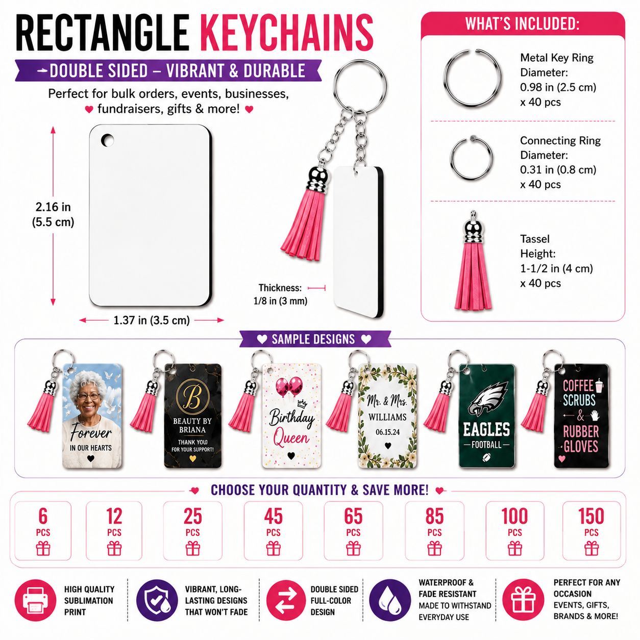 Custom Photo Keychains (Wholesale)