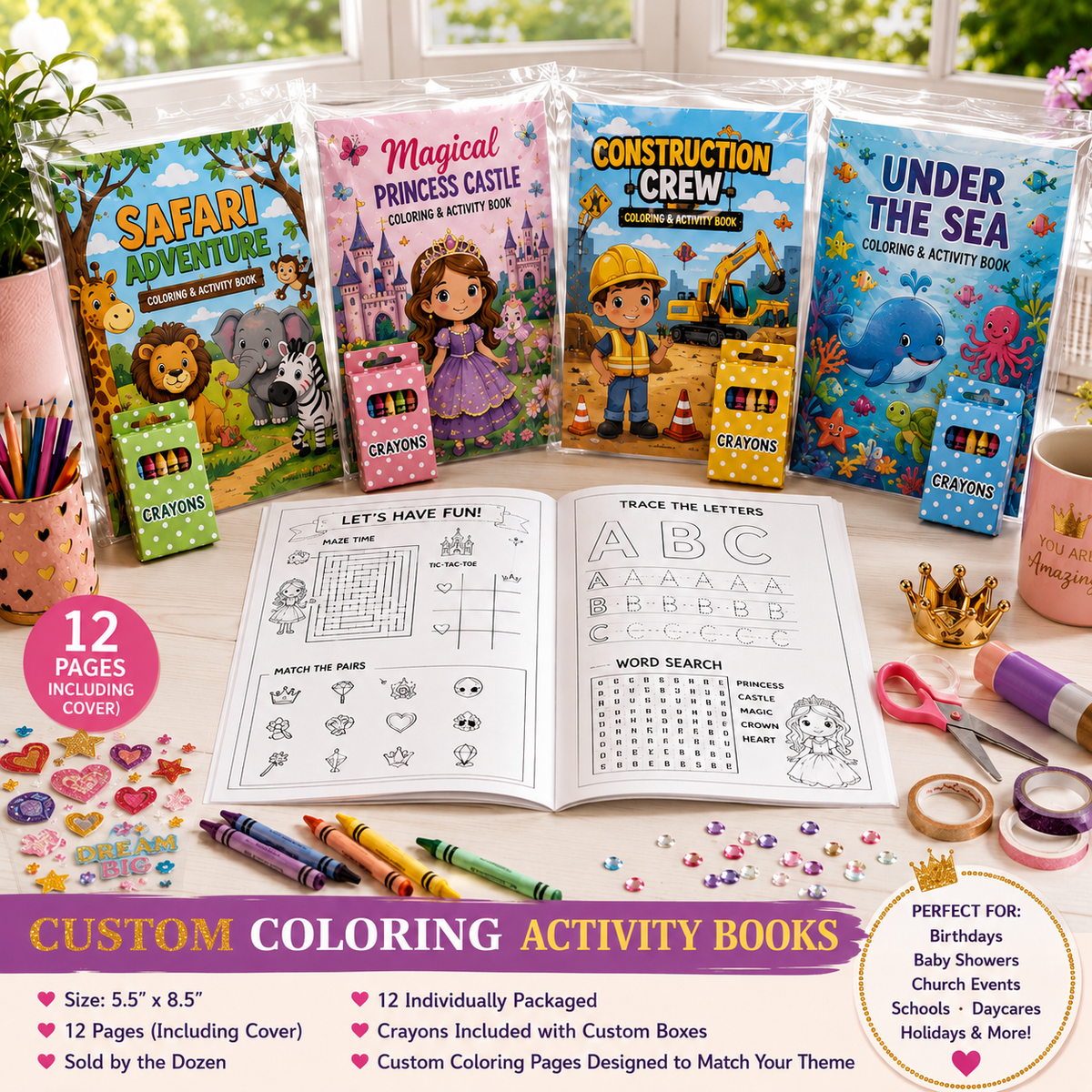 Custom Coloring Activity Book (Wholesale)