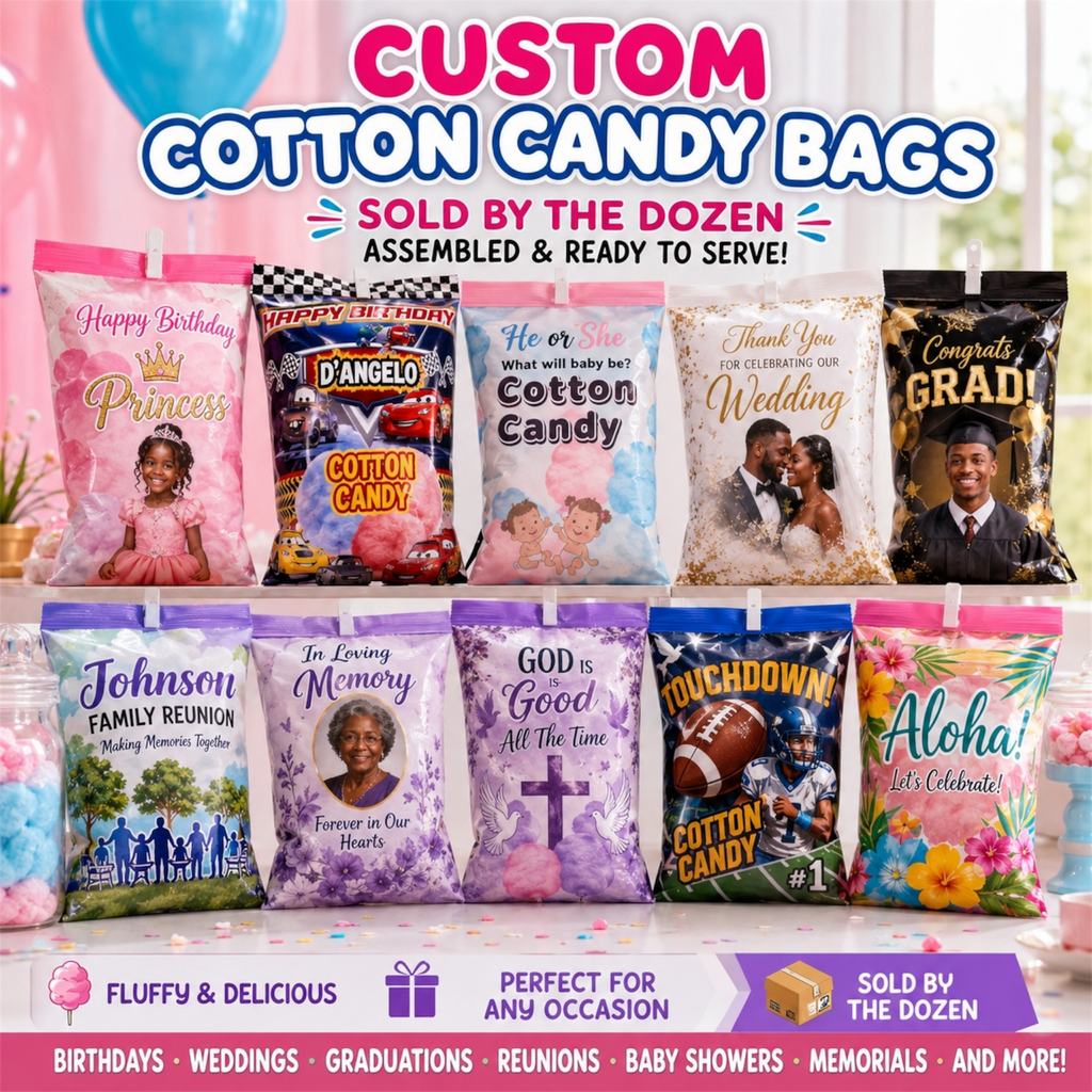 Custom Cotton Candy Bags (Wholesale)