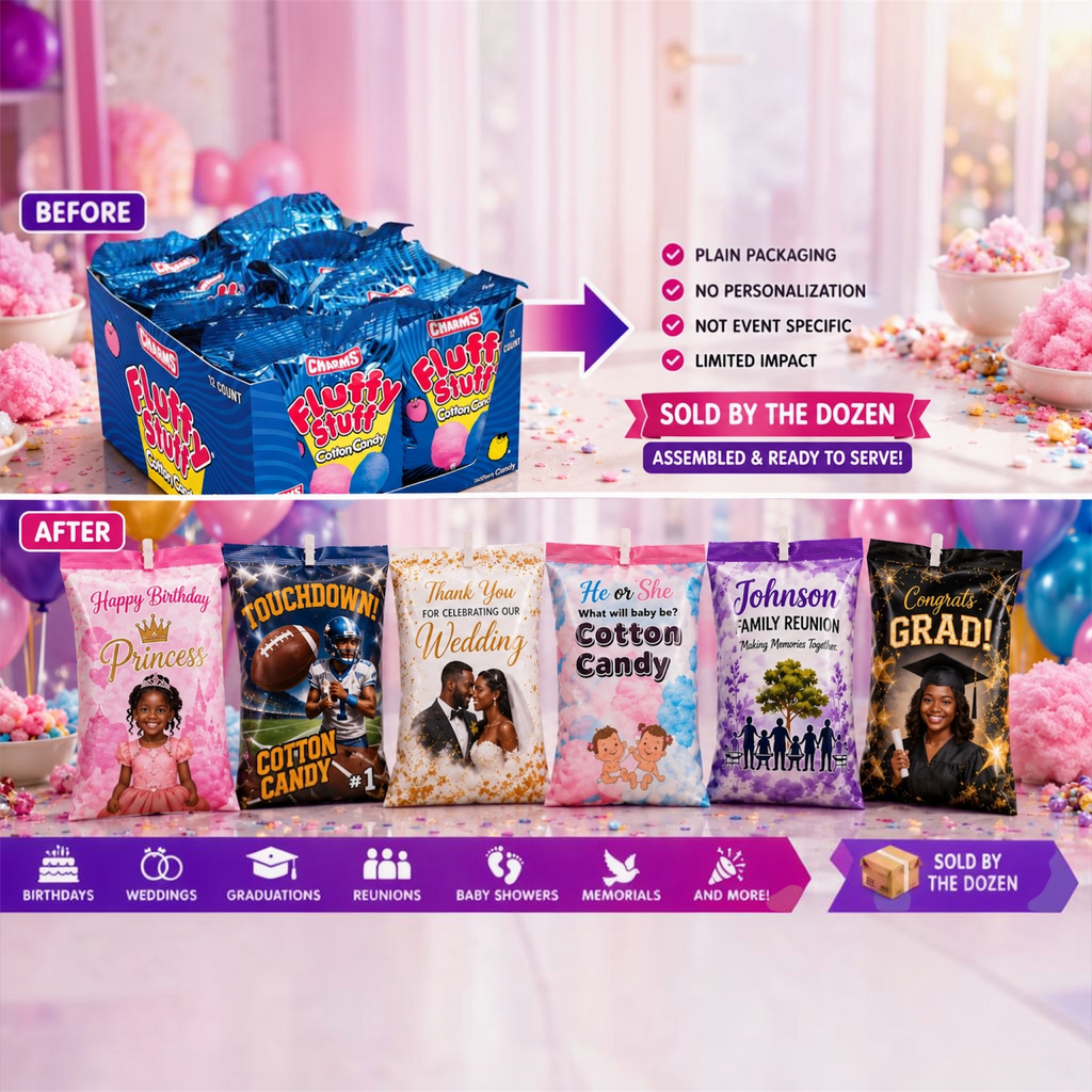 Custom Cotton Candy Bags (Wholesale)