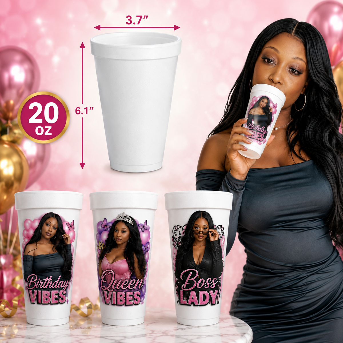 Custom 20 oz Styrofoam Party Cups (Wholesale)