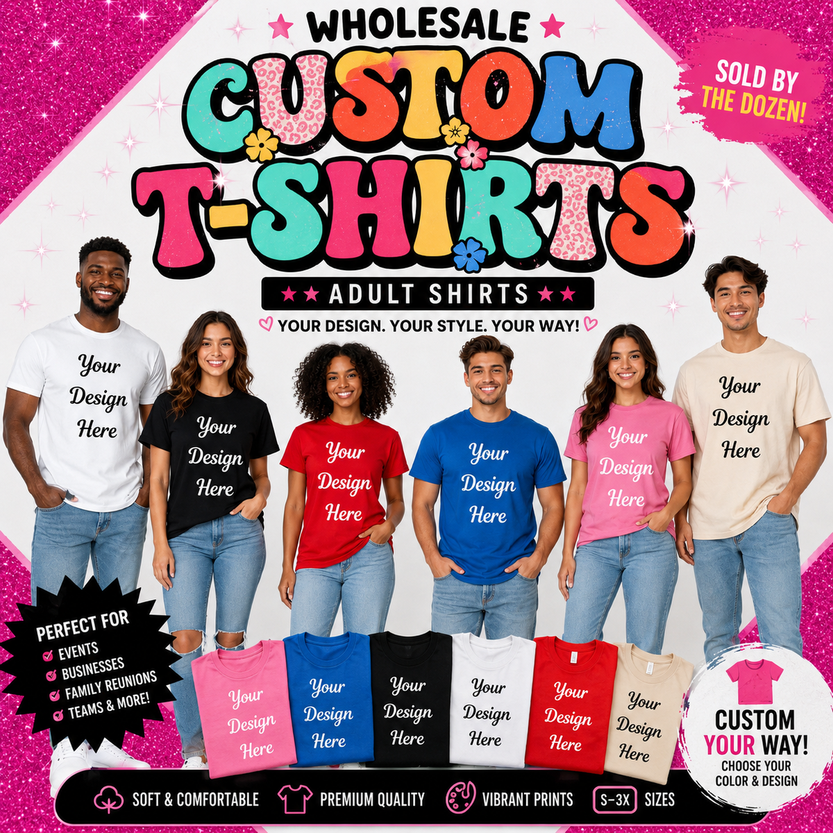 Custom Wholesale Adult T-Shirts