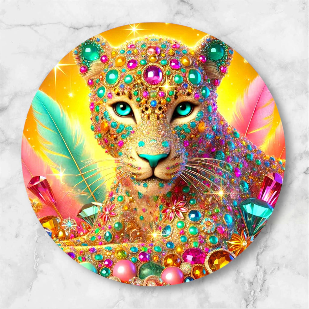 Glitz & Glam Feline Round mousepads