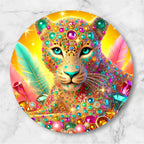 Glitz & Glam Feline Round mousepads