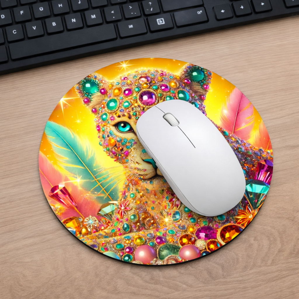 Glitz & Glam Feline Round mousepads