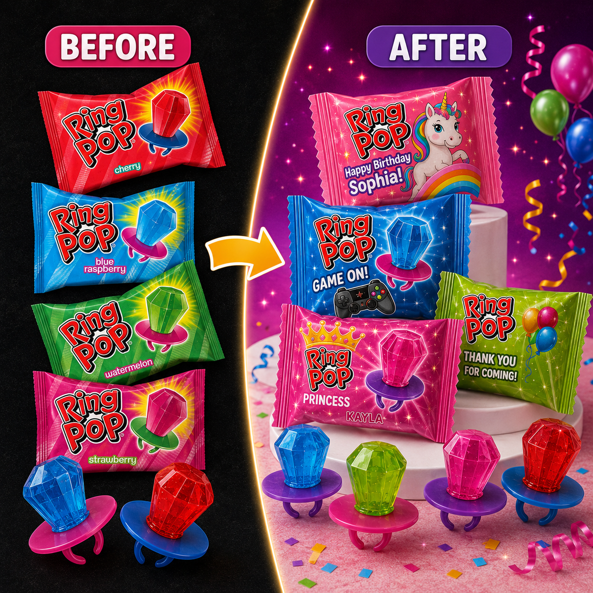 Custom Ring Pops (Wholesale)