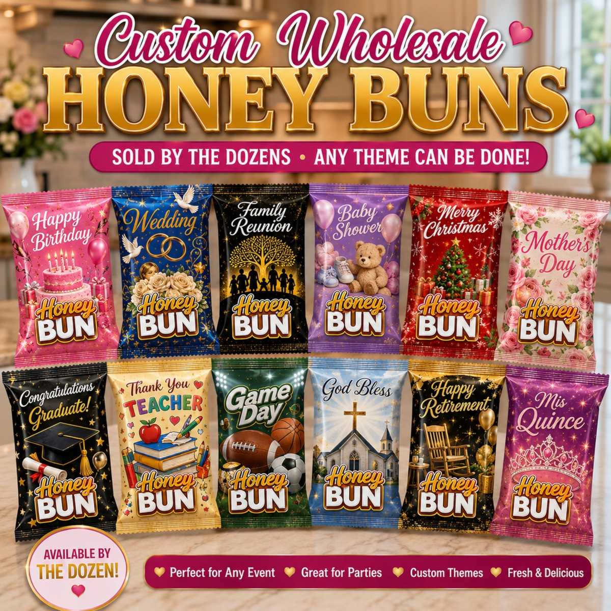 Custom Honey Buns (Wholesale)