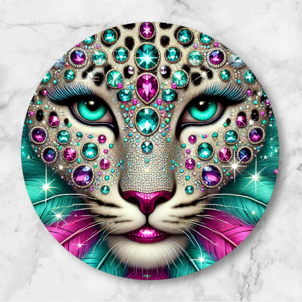 Glitz & Glam Feline Round mousepads
