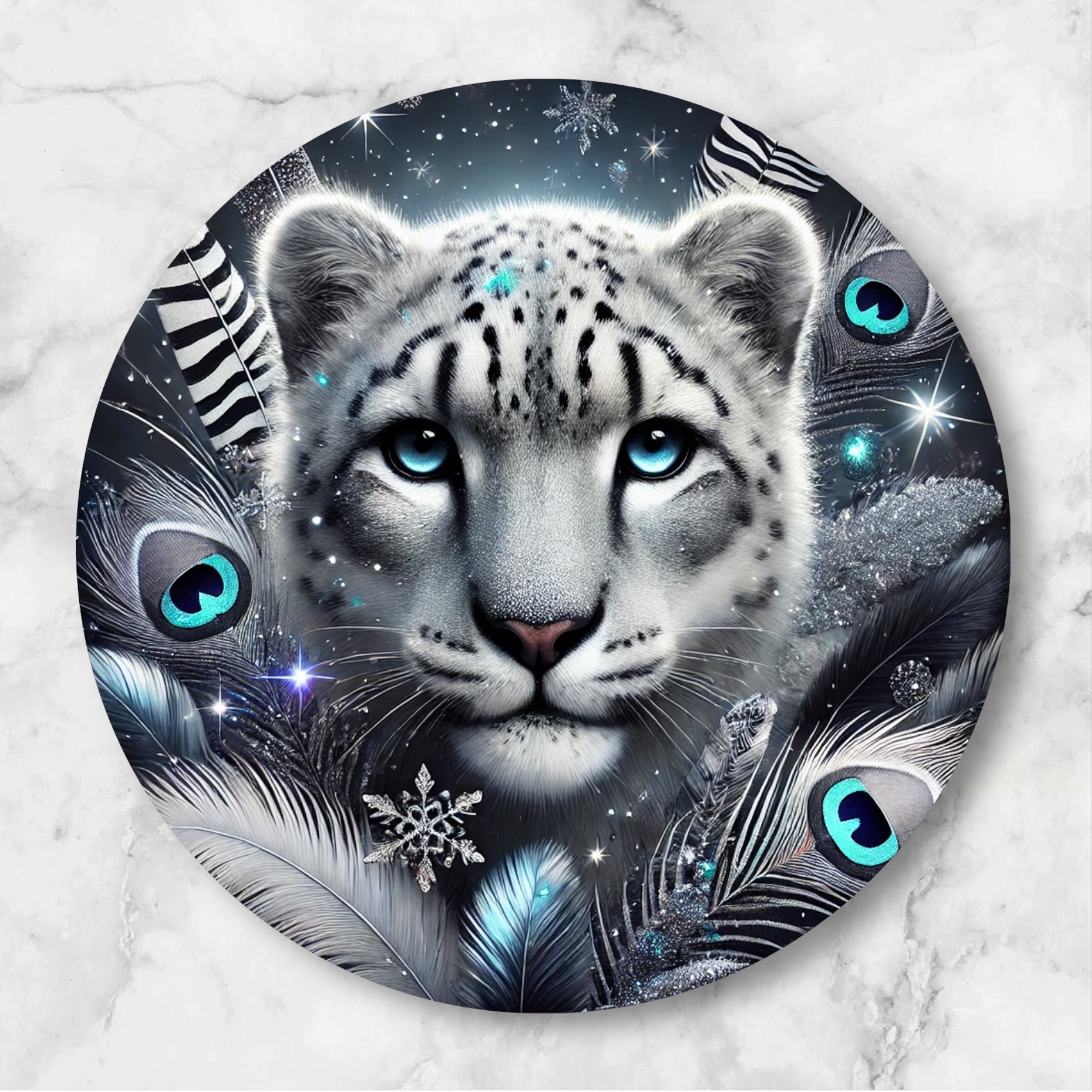 Glitz & Glam Feline Round mousepads