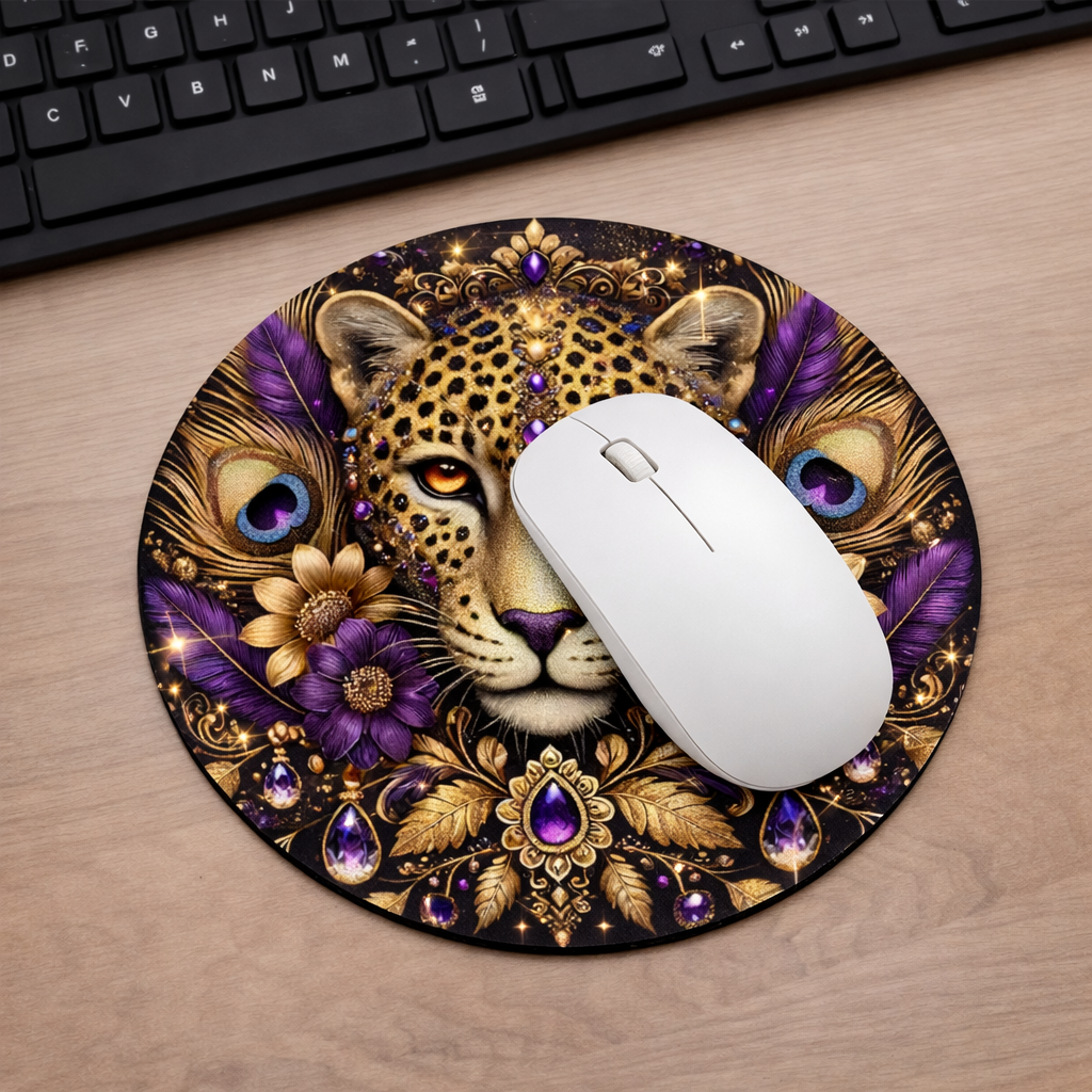 Glitz & Glam Feline Round mousepads