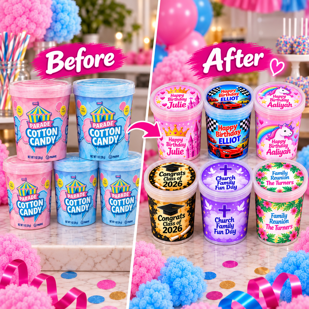 Custom Cotton Candy Tubs (Wholesale)