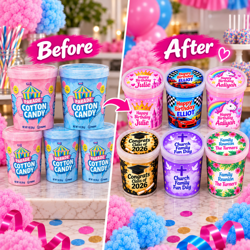 Custom Cotton Candy Tubs (Wholesale)