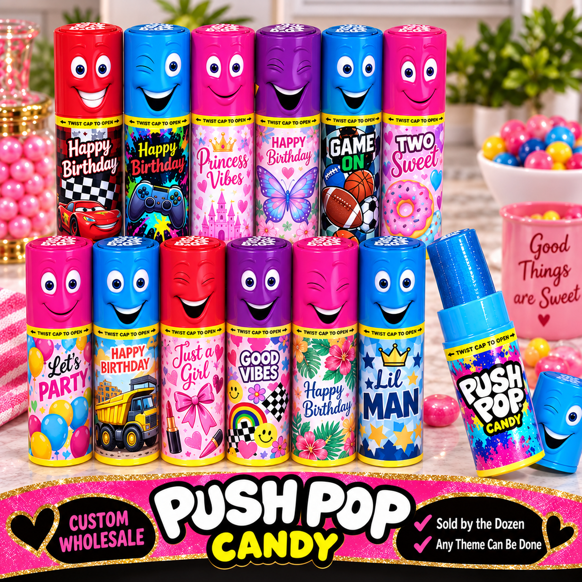 Custom Push-Pops (wholesale)