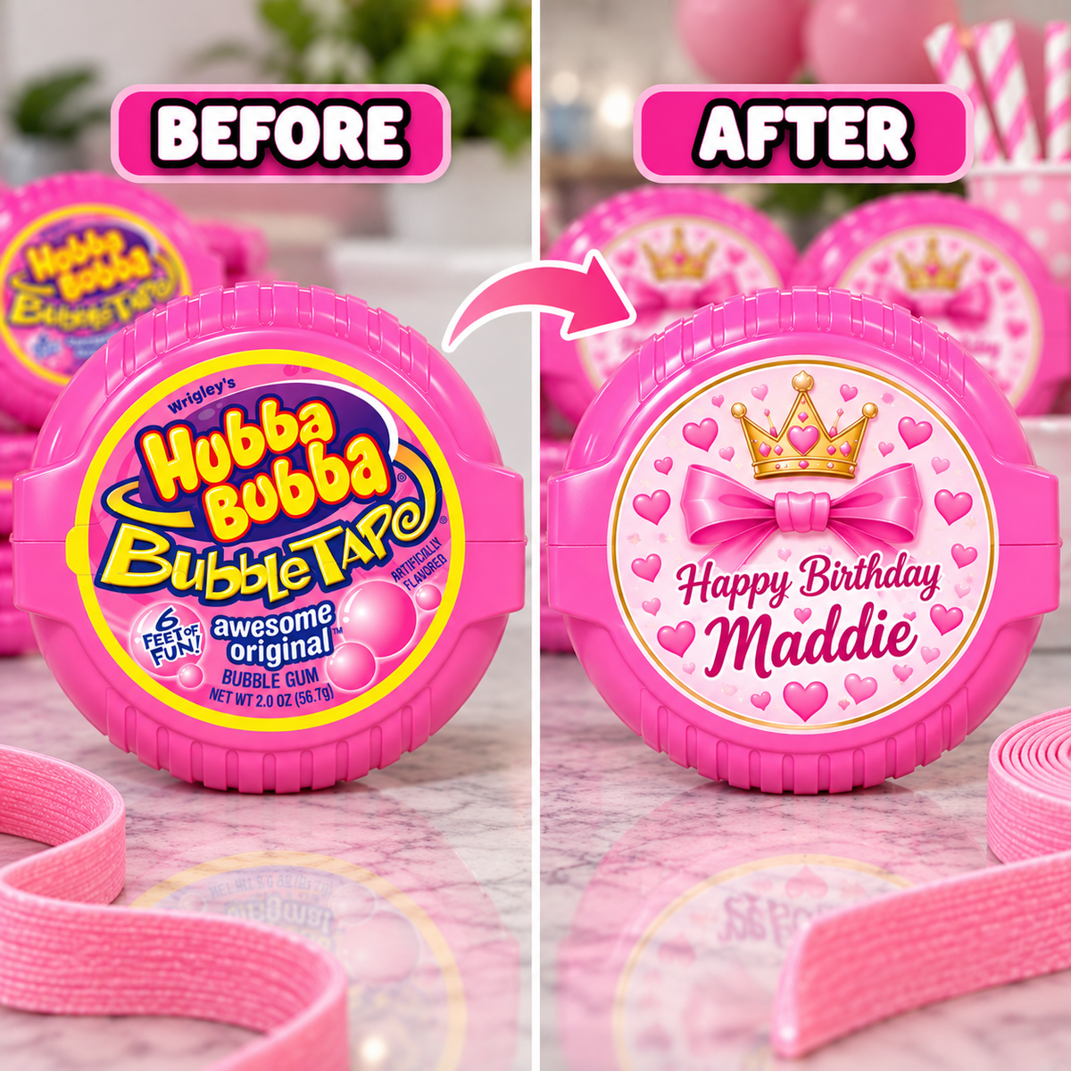 Custom HUBBA BUBBA Bubble Gum Tape (Wholesale)